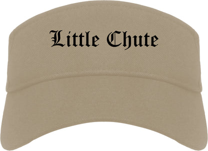 Little Chute Wisconsin WI Old English Mens Visor Cap Hat Khaki