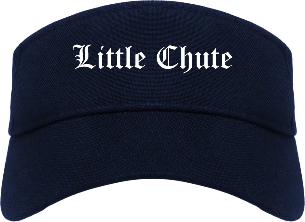 Little Chute Wisconsin WI Old English Mens Visor Cap Hat Navy Blue