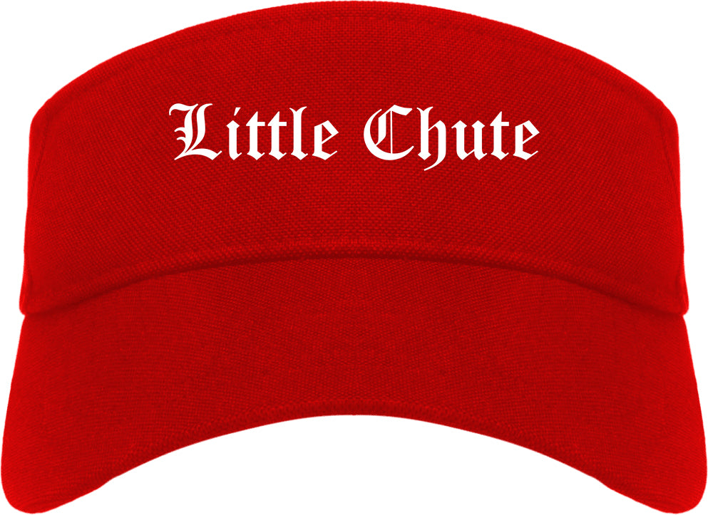 Little Chute Wisconsin WI Old English Mens Visor Cap Hat Red