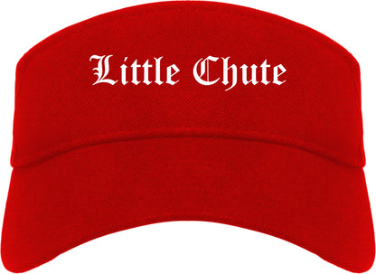 Little Chute Wisconsin WI Old English Mens Visor Cap Hat Red
