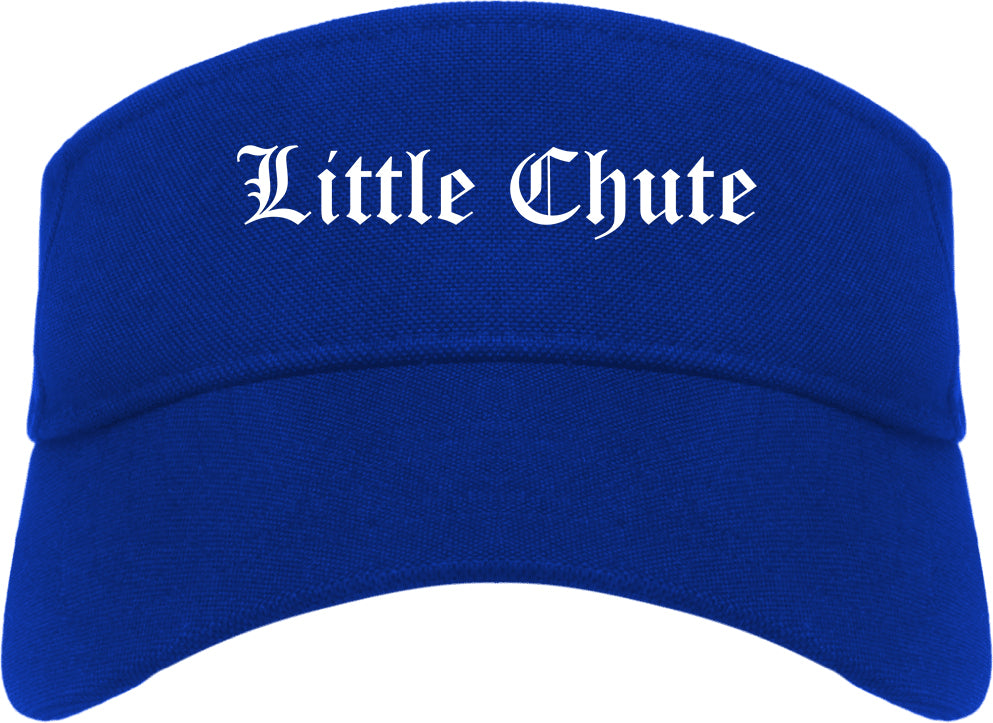 Little Chute Wisconsin WI Old English Mens Visor Cap Hat Royal Blue