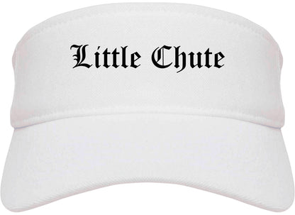 Little Chute Wisconsin WI Old English Mens Visor Cap Hat White