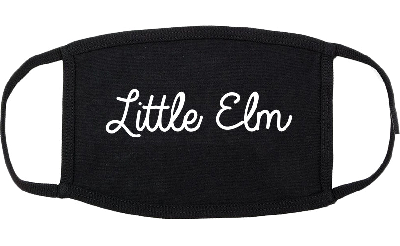 Little Elm Texas TX Script Cotton Face Mask Black