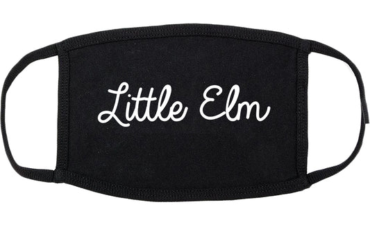 Little Elm Texas TX Script Cotton Face Mask Black