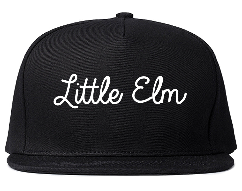 Little Elm Texas TX Script Mens Snapback Hat Black
