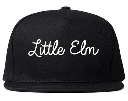 Little Elm Texas TX Script Mens Snapback Hat Black
