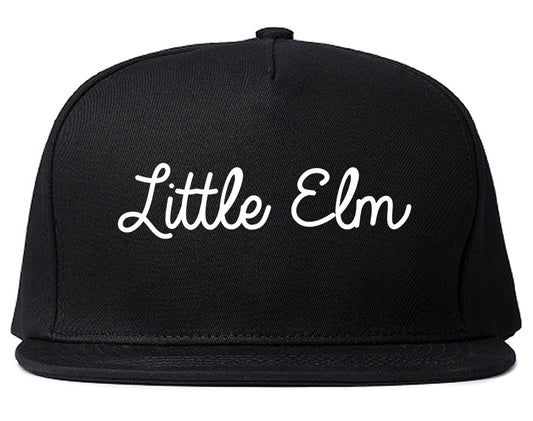 Little Elm Texas TX Script Mens Snapback Hat Black
