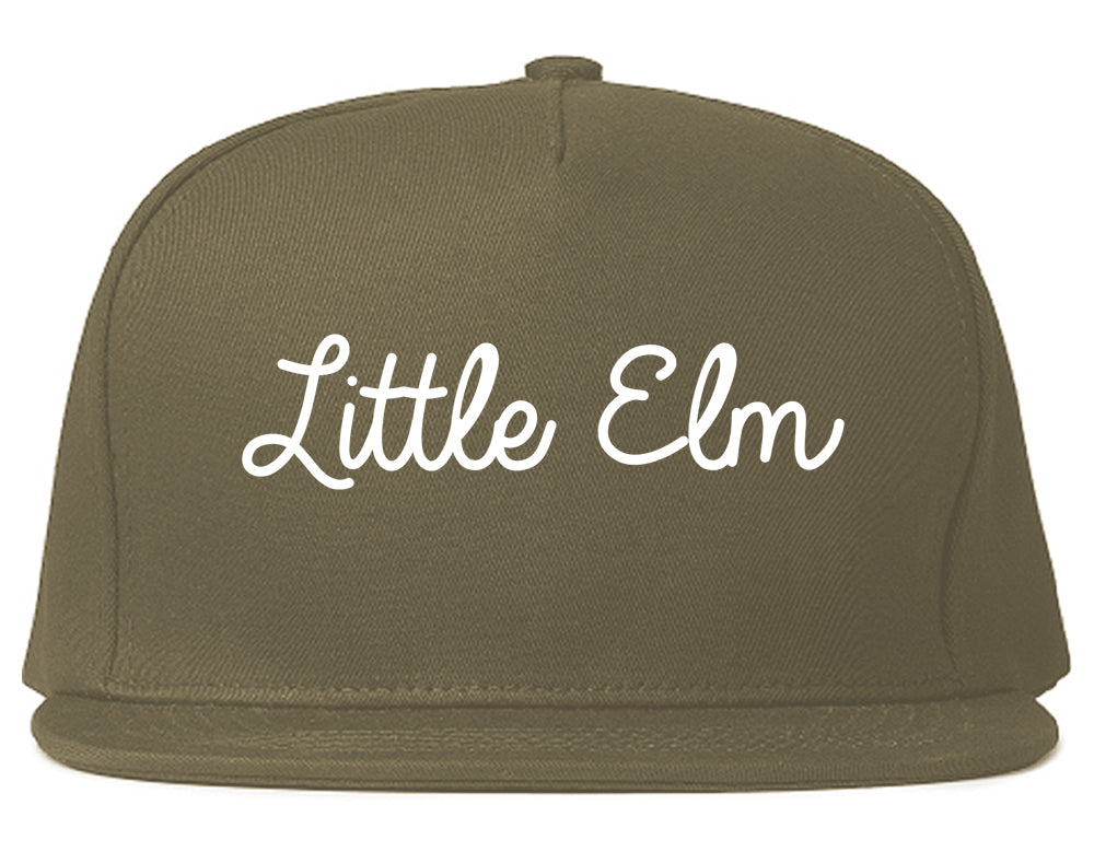 Little Elm Texas TX Script Mens Snapback Hat Grey