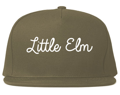 Little Elm Texas TX Script Mens Snapback Hat Grey