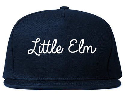 Little Elm Texas TX Script Mens Snapback Hat Navy Blue