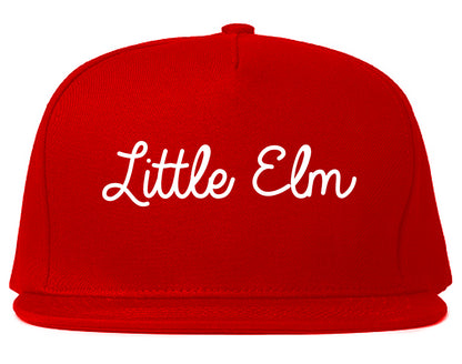 Little Elm Texas TX Script Mens Snapback Hat Red