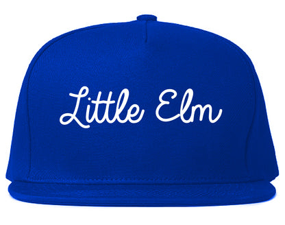 Little Elm Texas TX Script Mens Snapback Hat Royal Blue