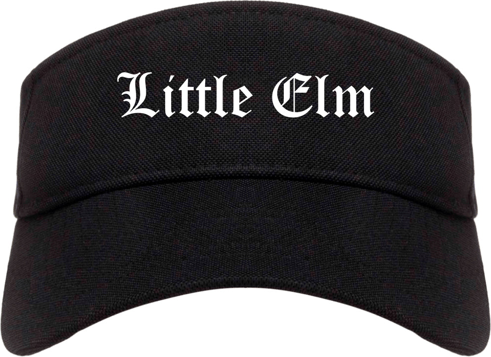 Little Elm Texas TX Old English Mens Visor Cap Hat Black