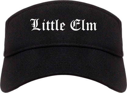 Little Elm Texas TX Old English Mens Visor Cap Hat Black
