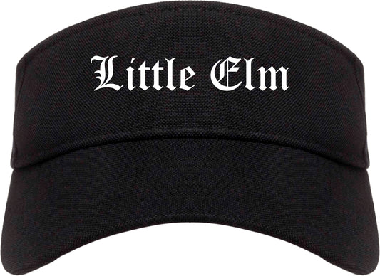 Little Elm Texas TX Old English Mens Visor Cap Hat Black