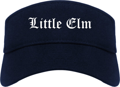 Little Elm Texas TX Old English Mens Visor Cap Hat Navy Blue
