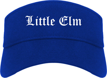 Little Elm Texas TX Old English Mens Visor Cap Hat Royal Blue