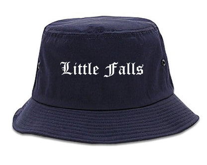 Little Falls Minnesota MN Old English Mens Bucket Hat Navy Blue