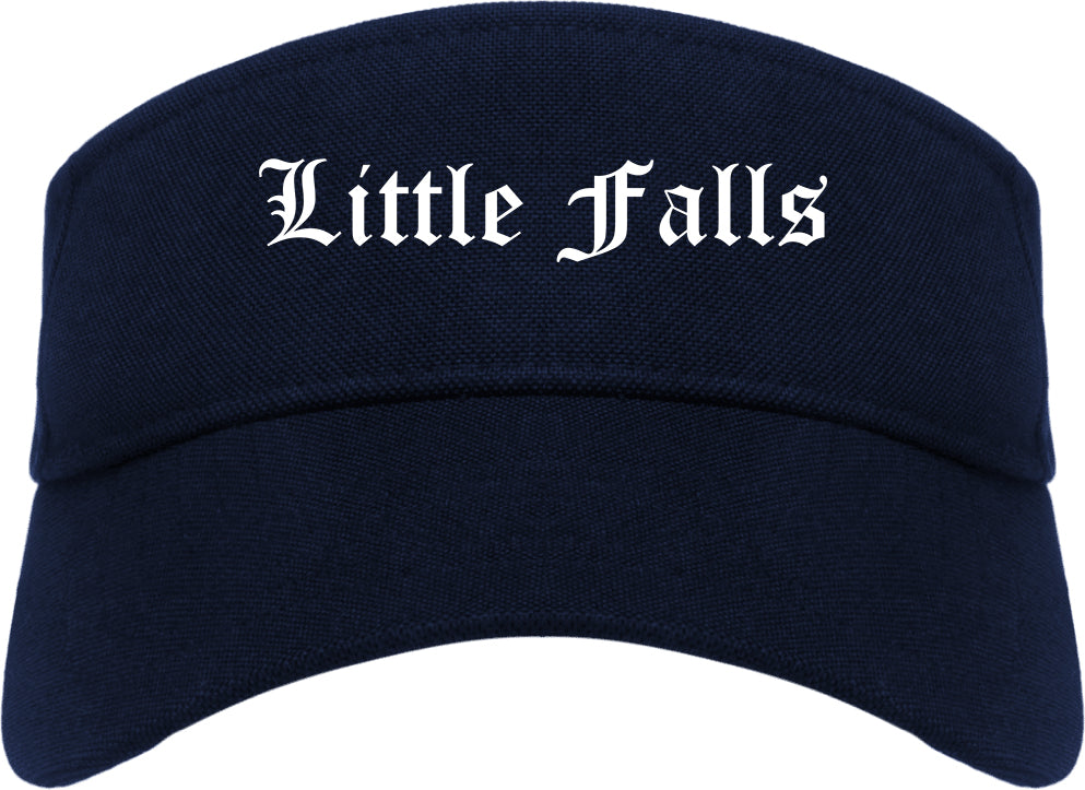 Little Falls Minnesota MN Old English Mens Visor Cap Hat Navy Blue