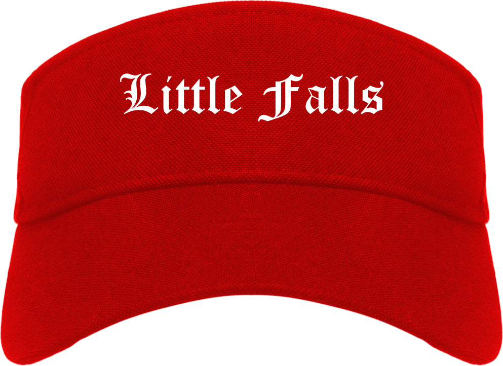 Little Falls Minnesota MN Old English Mens Visor Cap Hat Red