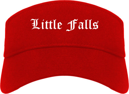 Little Falls Minnesota MN Old English Mens Visor Cap Hat Red