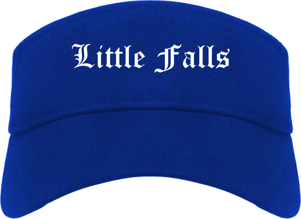 Little Falls Minnesota MN Old English Mens Visor Cap Hat Royal Blue