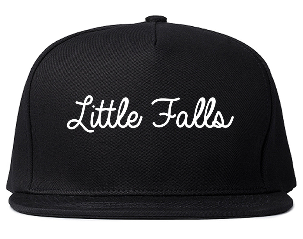 Little Falls New York NY Script Mens Snapback Hat Black