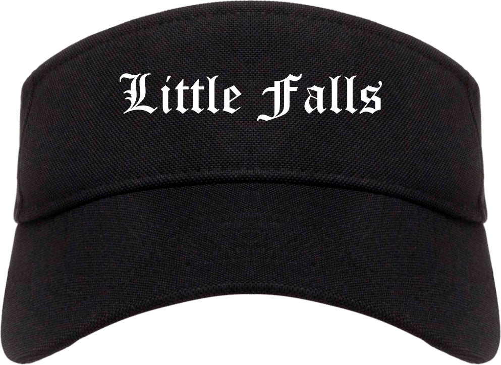 Little Falls New York NY Old English Mens Visor Cap Hat Black