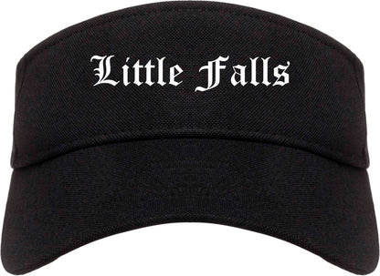 Little Falls New York NY Old English Mens Visor Cap Hat Black