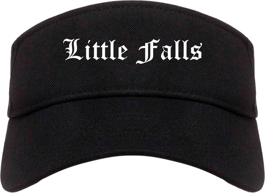 Little Falls New York NY Old English Mens Visor Cap Hat Black