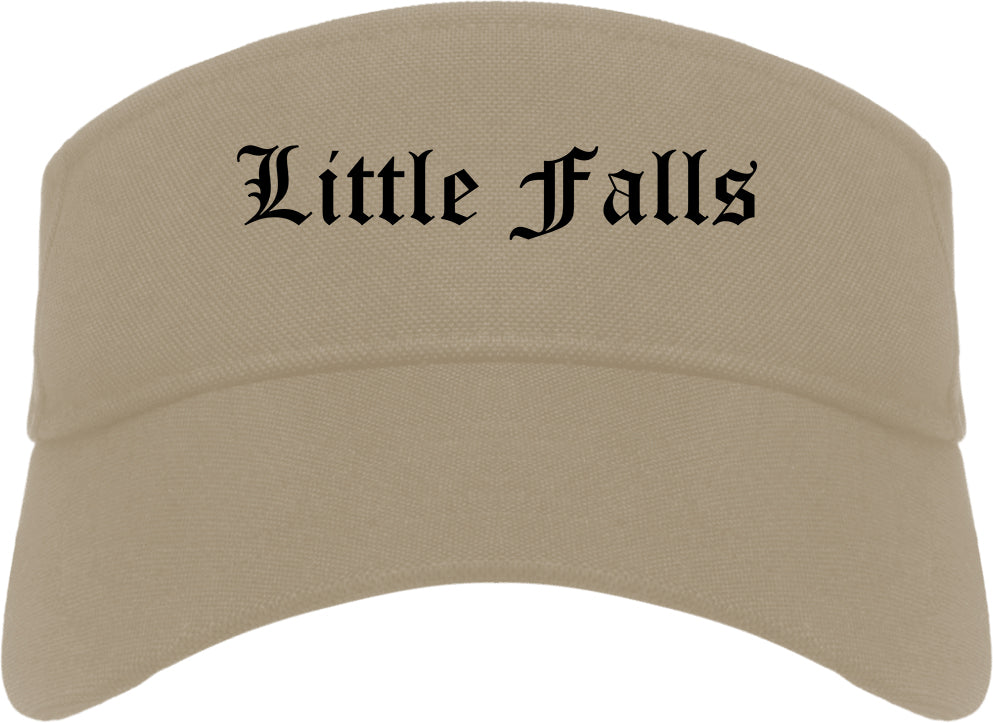 Little Falls New York NY Old English Mens Visor Cap Hat Khaki
