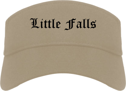 Little Falls New York NY Old English Mens Visor Cap Hat Khaki