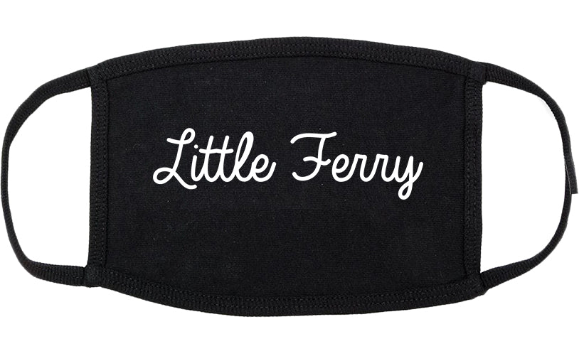 Little Ferry New Jersey NJ Script Cotton Face Mask Black