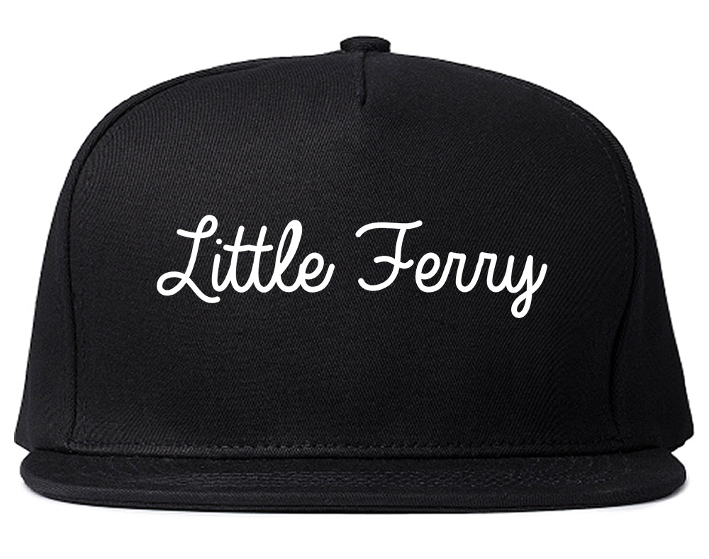 Little Ferry New Jersey NJ Script Mens Snapback Hat Black