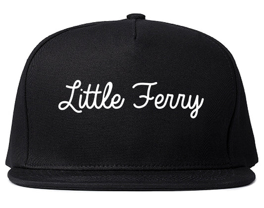Little Ferry New Jersey NJ Script Mens Snapback Hat Black