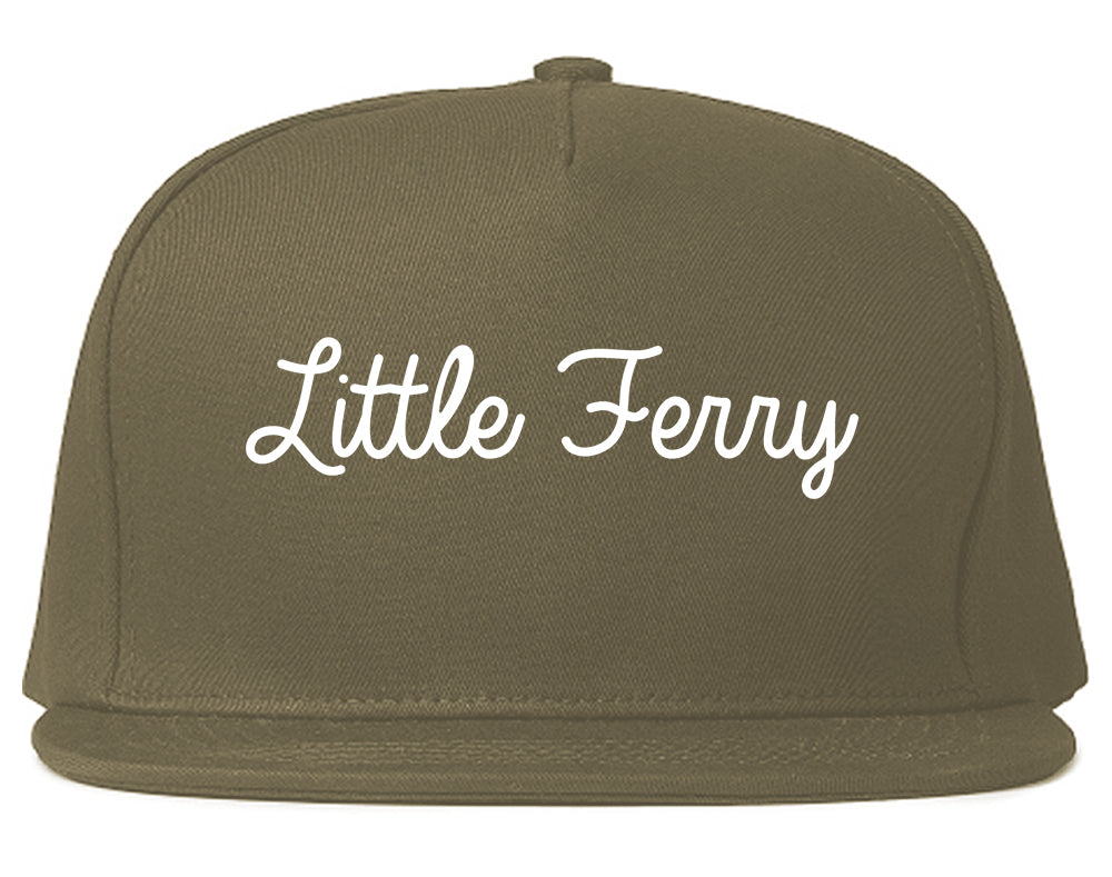 Little Ferry New Jersey NJ Script Mens Snapback Hat Grey