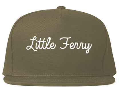 Little Ferry New Jersey NJ Script Mens Snapback Hat Grey