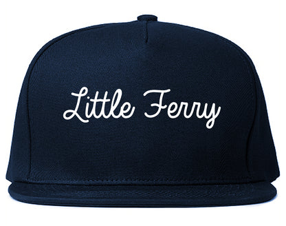 Little Ferry New Jersey NJ Script Mens Snapback Hat Navy Blue