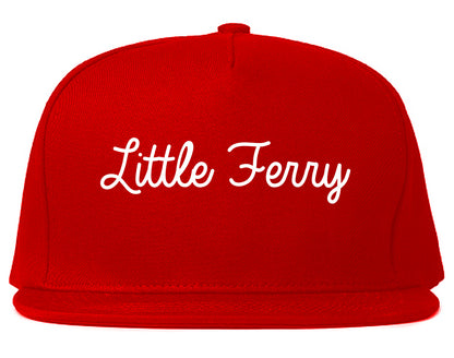 Little Ferry New Jersey NJ Script Mens Snapback Hat Red