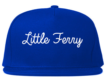 Little Ferry New Jersey NJ Script Mens Snapback Hat Royal Blue