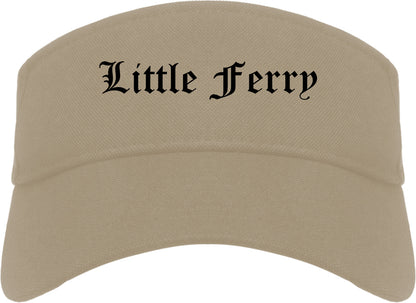 Little Ferry New Jersey NJ Old English Mens Visor Cap Hat Khaki