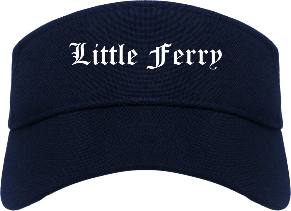 Little Ferry New Jersey NJ Old English Mens Visor Cap Hat Navy Blue
