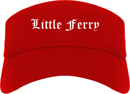 Little Ferry New Jersey NJ Old English Mens Visor Cap Hat Red