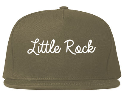 Little Rock Arkansas AR Script Mens Snapback Hat Grey