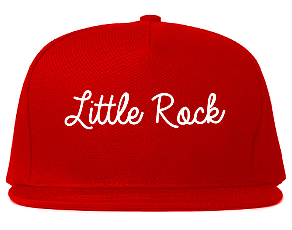Little Rock Arkansas AR Script Mens Snapback Hat Red