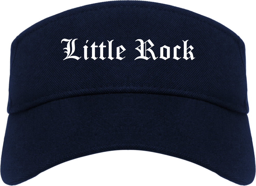 Little Rock Arkansas AR Old English Mens Visor Cap Hat Navy Blue