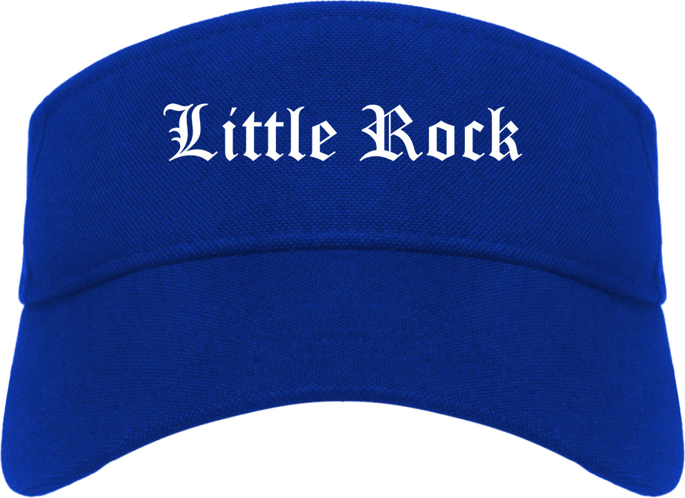 Little Rock Arkansas AR Old English Mens Visor Cap Hat Royal Blue