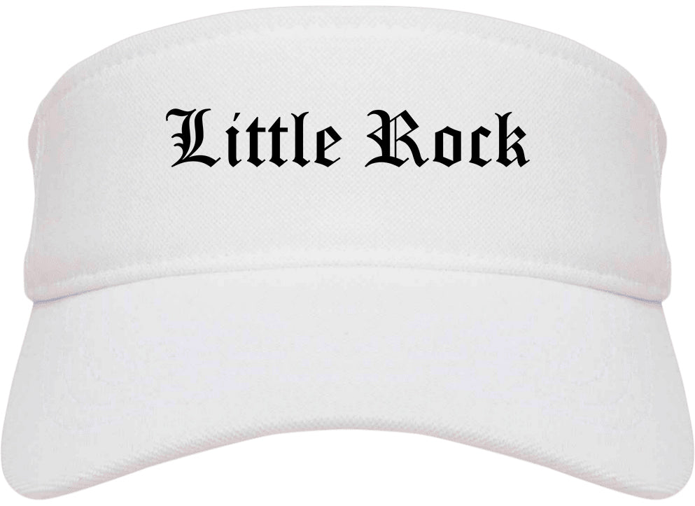 Little Rock Arkansas AR Old English Mens Visor Cap Hat White