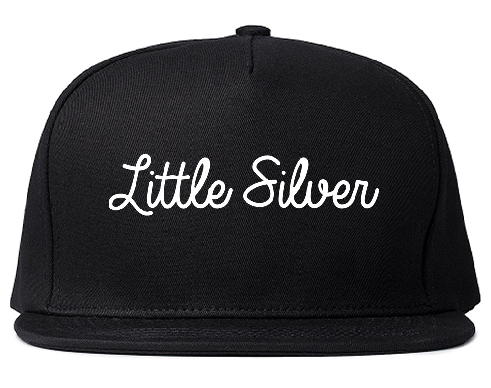Little Silver New Jersey NJ Script Mens Snapback Hat Black