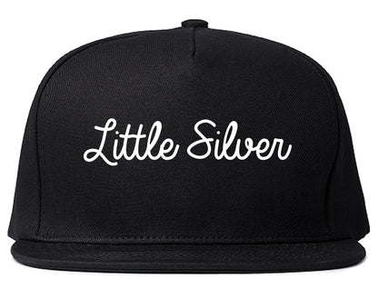 Little Silver New Jersey NJ Script Mens Snapback Hat Black